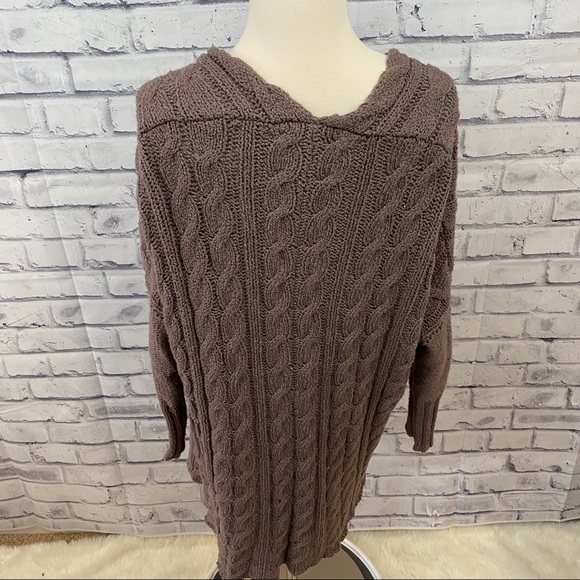 Free People Mushroom easy v neck cable sweater - Picture 6 of 8